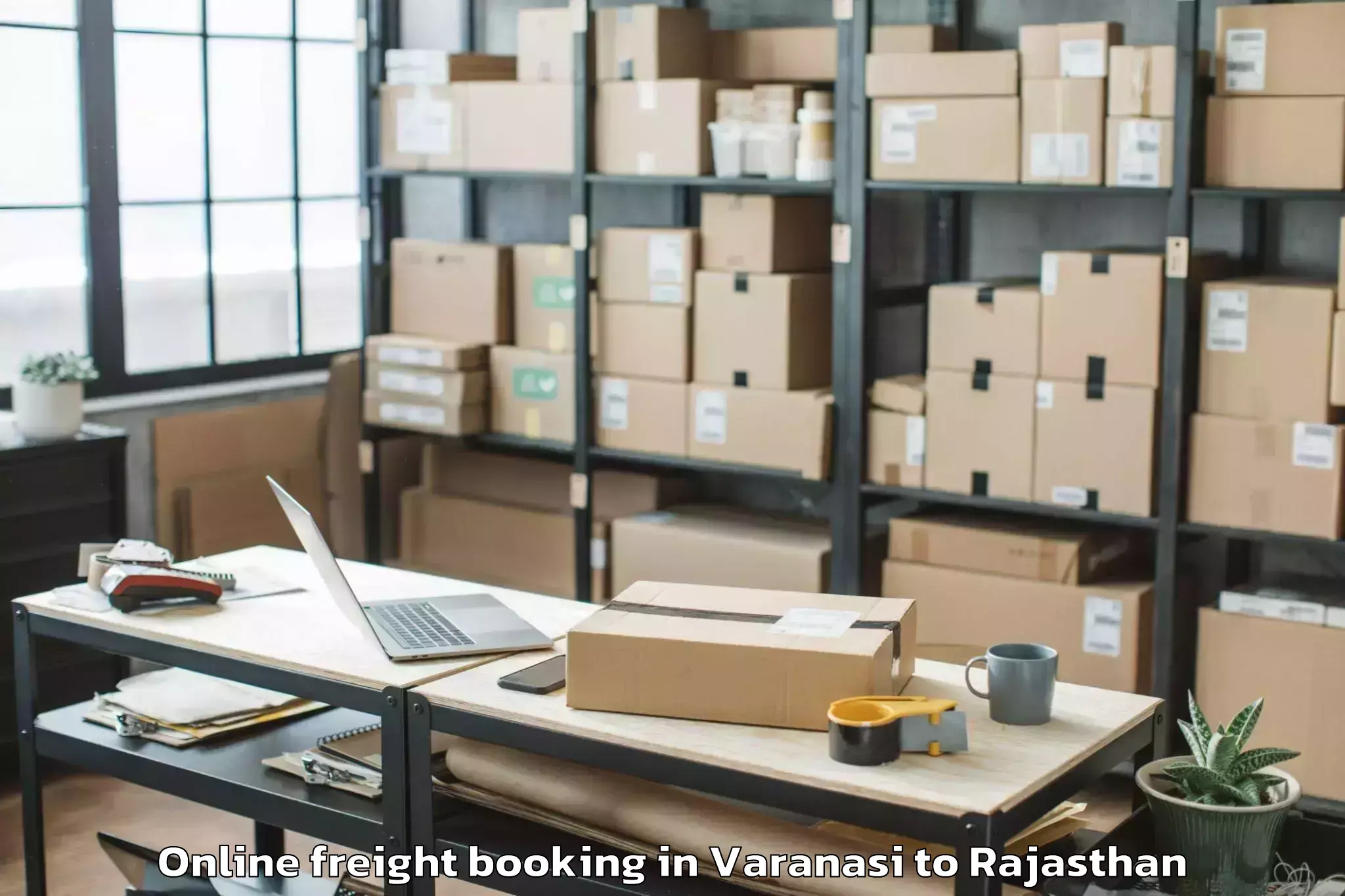 Top Varanasi to Khajuwala Online Freight Booking Available